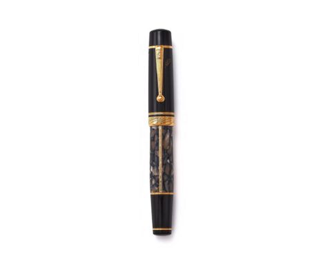 MONTBLANC, WRITERS EDITION, ALEXANDRE DUMAS A LIMITED EDITION FOUNTAIN PEN, NO. 08949/20000, 1996 Cap and Barrel: Grey marble