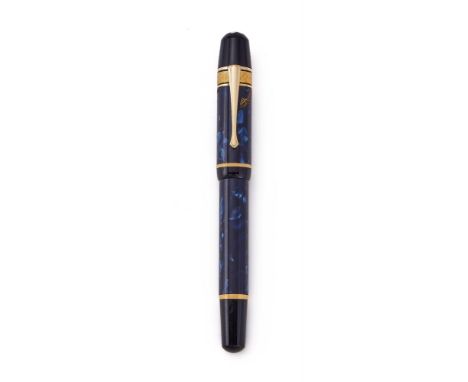 MONTBLANC, WRITERS EDITION, EDGAR ALLEN POE A LIMITED EDITION FOUNTAIN PEN, NO. 08514/17000, 1998 Cap and Barrel: Blue marble
