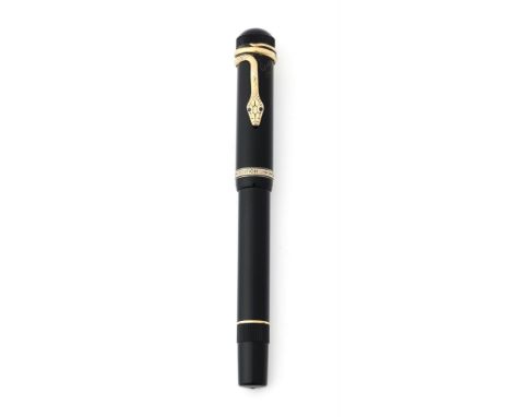 MONTBLANC, WRITERS EDITION, AGATHA CHRISTIE A LIMITED EDITION FOUNTAIN PEN, NO. 3908/4810, 1993 Cap and Barrel: Black resin w