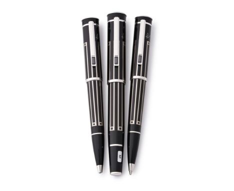 MONTBLANC, WRITERS EDITION, THOMAS MANN A LIMITED EDITION THREE PEN SET, FOUNTAIN PEN NO. 00518/12000, BALLPOINT PEN NO. 0015
