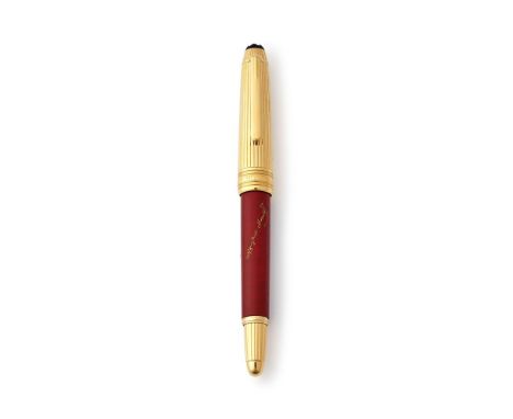 MONTBLANC, HOMMAGE À WOLFGANG AMADEUS MOZART A LIMITED EDITION FOUNTAIN PEN, NO. 1977/2006, 2006 Cap and Barrel: Gold plated 