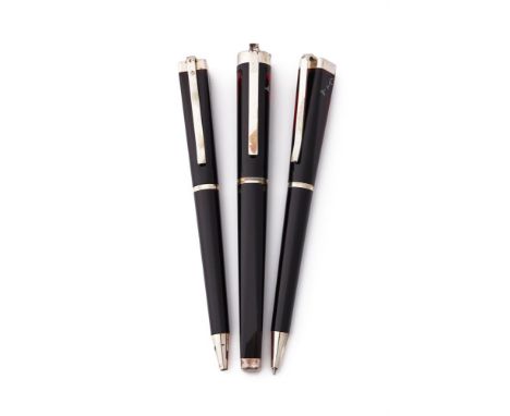 MONTBLANC, WRITERS EDITION, FRANZ KAFKA A LIMITED EDITION THREE PEN SET, FOUNTAIN PEN NO. 04243/18500, BALL POINT NO. 04243/1