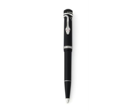 MONTBLANC, WRITERS EDITION, AGATHA CHRISTIE A LIMITED EDITION BALLPOINT PEN, NO. 00530/25000, 1993 Cap and Barrel: Black resi