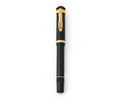 MONTBLANC, WRITERS EDITION, IMPERIAL DRAGON, 888 A LIMITED FOUNTAIN PEN, NO. 028/888, 1993 Caps and Barrels: Black resin cap 