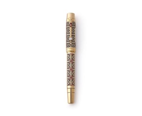 MONTBLANC, PATRON OF ARTS, SEMIRAMIS, 888 A LIMITED EDITION FOUNTAIN PEN, NO. 035/888, 1996 Cap and Barrel: 18 carat gold fil