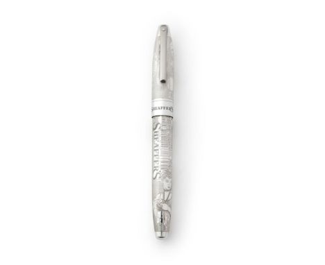 SHEAFFER, ROARING TWENTIES A LIMITED EDITION ROLLER BALL PEN, NO. 145/805 Cap and Barrel: Silver coloured cap engraved with W