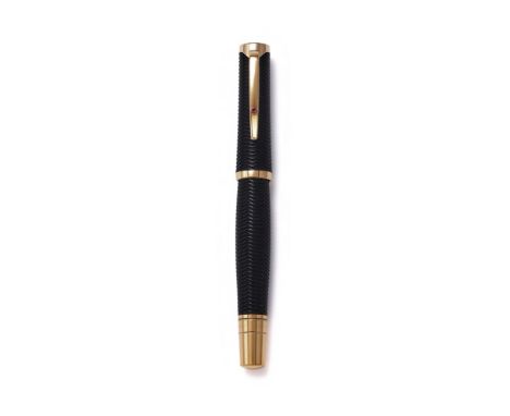 MONTBLANC, WRITERS EDITION, VIRGINIA WOOLF A LIMITED EDITION FOUNTAIN PEN, NO. 09329/16000, 2006 Cap and Barrel: Black guillo