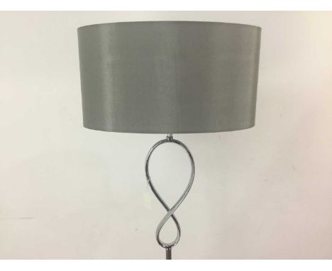 CHROME STANDARD LAMP,152cm high, along with another standard lamp, each with shades (2)