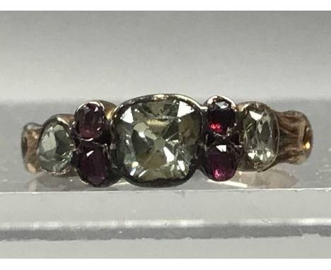 GEM SET RING,unmarked, size L 1/2