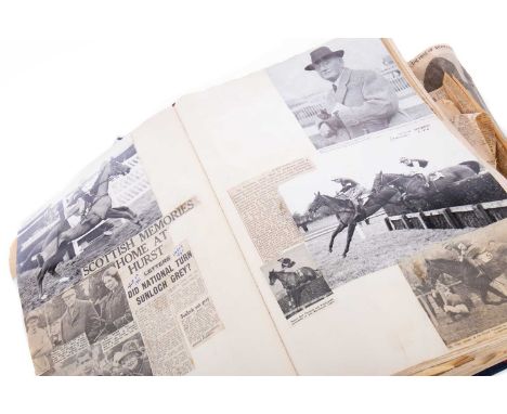 TWO INTERESTING EARLY TO MID-20TH CENTURY SCRAP ALBUMS,with many photographs and newspaper cuttings relating to horse racing,