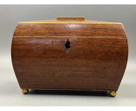 REGENCY MAHOGANY TEA CADDY,15cm high, 20cm wide, 13cm deep