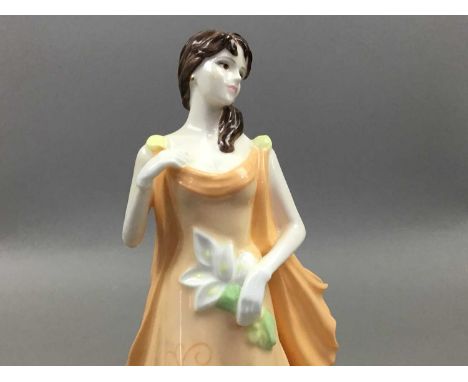 LEONARDO FIGURE GROUP OF 'TRIMMING THE TREE',23cm high, in original box, along with a Royal Worcester figure of 'Happy Annive