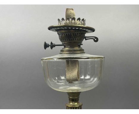 BRASS OIL LAMP,66cm high