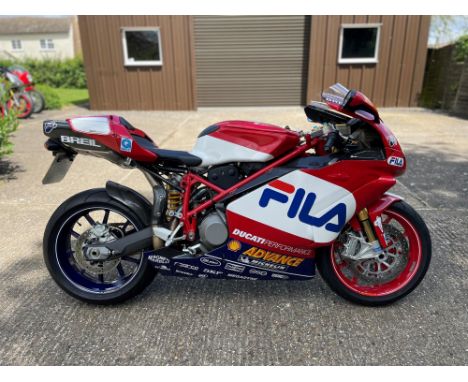 #180 of only 200 Ducati 'Fila' 999R race-replica models built in 2003. The Ducati 999 was the Pierre Terblanche-designed mode