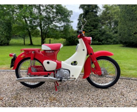 Nicely restored Honda C100 Super Cub. Introduced in 1958 and has become the most mass-produced motor vehicle in history with 
