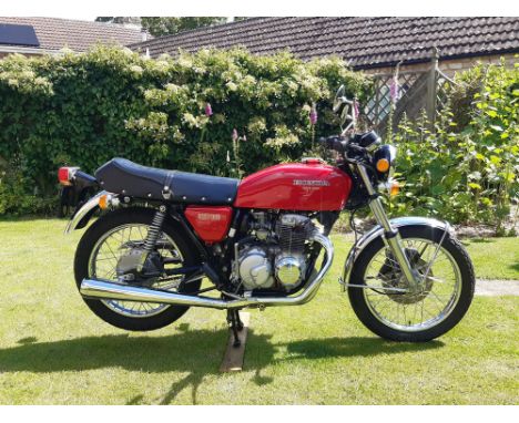 Quintessential, mid-1970s, classic Honda 400 Four fully restored some five years ago.  The CB400F was the very first producti