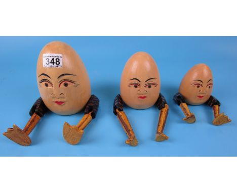 Set of 3 graduated Humpty Dumpty shelf ornaments