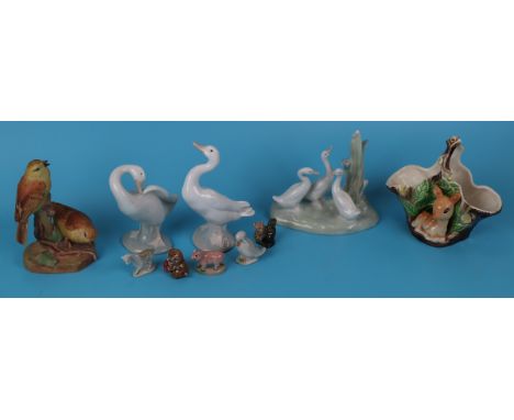 Collection of animal figures to include Lladro &amp; Nao