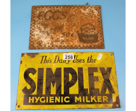 Enamel sign and another