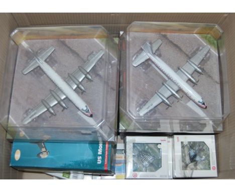 A large collection of various Corgi Aviation Archive and Herpa mixed scale aircraft to include a Lockheed Super Constellation