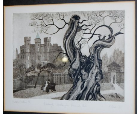 H Blach - Vanbrugh Castle from Greenwich Park, artist edition etching, signed, titled and numbered in pencil to the margin 3/