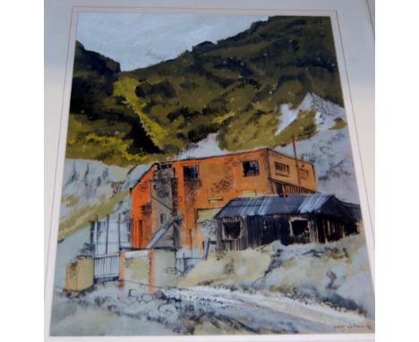 Isabelle Watson - Force Crag Mine, Braithwaite, pastel, signed lower right; assorted prints and mixed media study etc 