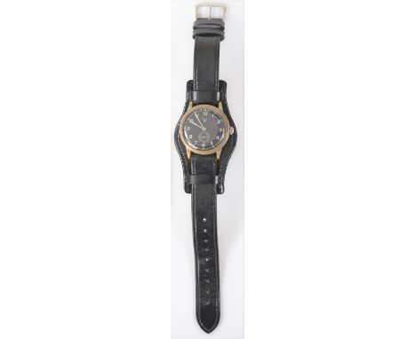 Wagner wristwatch. Serial 671348. Plated case, brushed finish, considerable wear to plating, 35mm without crown. Fixed bars. 