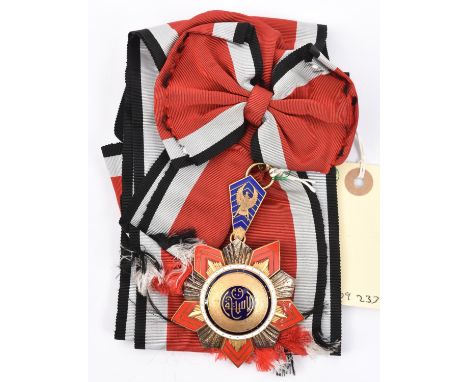 Egypt (U.A.R), Order of Istiklal (Order of Independence) established 1955, now obsolete, sash badge, in gilt and enamels, rev