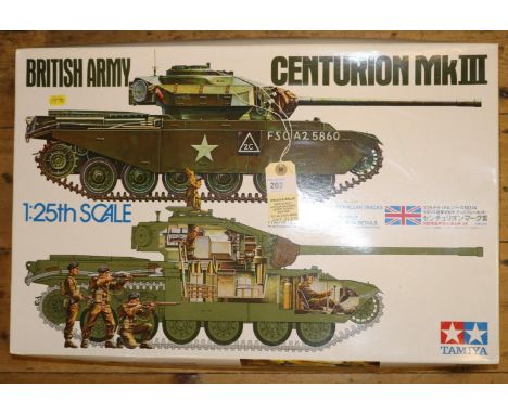 A Tamiya 1:25 scale British Army Centurion Tank Mk111. (30614/4500). Unmade, as new boxed, contents still sealed with instruc