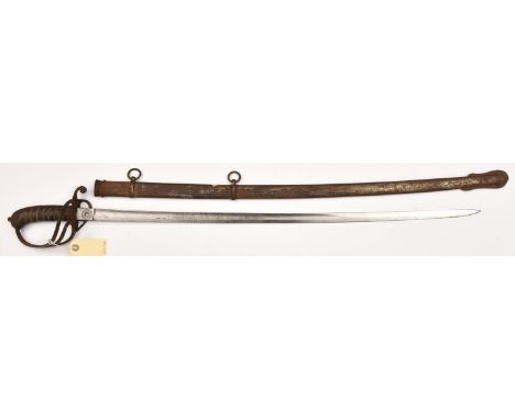 A Crimean War period 1821 pattern light cavalry officer's sword,  slightly curved, fullered blade 32½” by Henry Wilkinson,  n