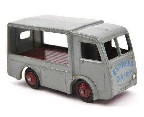 A scarce Dinky Toys N.C.B. Electric Van (30V). An example in dark grey with maroon base and wheels and black tyres Express Da