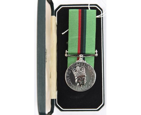Royal Ulster Constabulary service medal, EIIR, with the original type ribbon of the pre award of the George Cross, (named to 