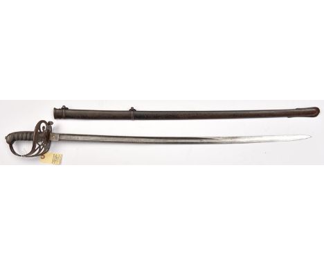 A Vic officer's sword of the 28th Cheshire Rifle Volunteers (Sale Moor),  slightly curved, fullered blade 32”, with owner”s m