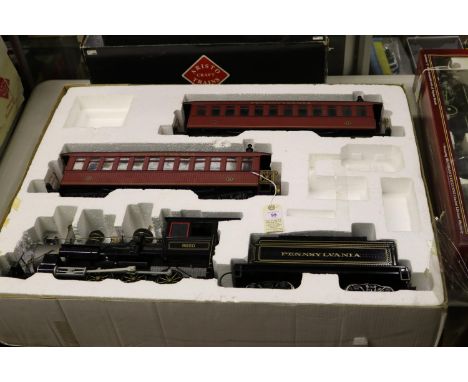 3x G Scale Bachmann Big Haulers sets. Royal Blue B&amp;O train set comprising a 4-6-0 tender locomotive, Royal Blue Line, a b