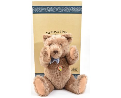 A Steiff Replica 1996 Teddy Bear- 1951 Caramel 50cm (408427). A Limited Edition light brown mohair bear. Boxed, minor wear, w