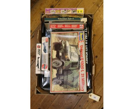 20 unmade plastic aircraft and Military vehicle kits. By Airfix, Esci, Hasegawa, Revell, Matchbox, Fujimi, Italeri, etc. 1/24