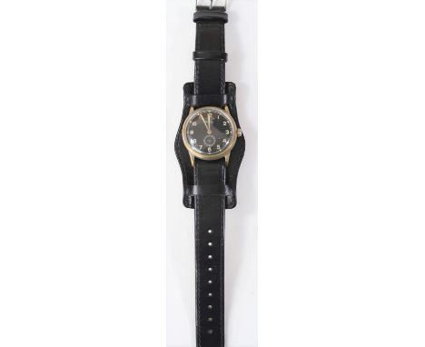 RLM marked Aristo wristwatch. Serial 702265. Plated case, considerable plating loss, 35mm without crown. Fixed bars. Snap cas