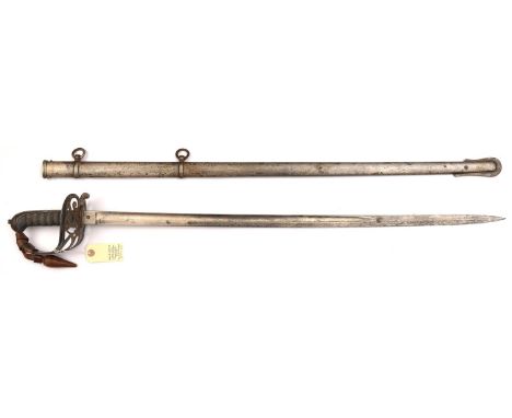 An interesting Vic 1827 pattern officer's sword of the 1st Cinque Ports Rifle Volunteers (Hastings), very slightly curved, fu