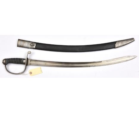 A mid Vic sidearm of the West Riding Constabulary, curved, fullered blade 24”, with no “56” on backstrap, steel hilt, plain k