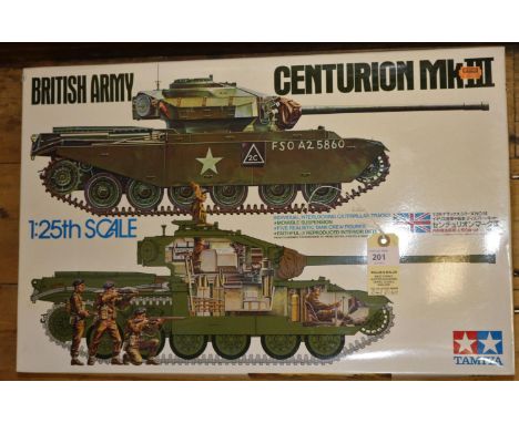 A Tamiya 1:25 scale British Army Centurion Tank Mk111. (30614/4500). Unmade, as new boxed, contents still sealed with instruc