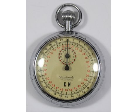 Hanhart Kriegsmarine 30 second stopwatch. Plated case, 51mm diameter, missing bow. Marked G.S on back. Dial marked with Hanha