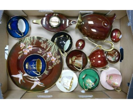 A Collection of Carltonware Lustre Items to include Cups and Saucers, Teapot, Sugar Bowl, Table Lighter and Large Plate etc. 