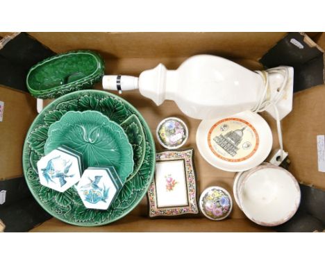 A Mixed Collection of Ceramic Items mostly Wedgwood to include Cabbage and Leaf Ware, Wedgwood Clio Lidded Pot, Plates, unmar