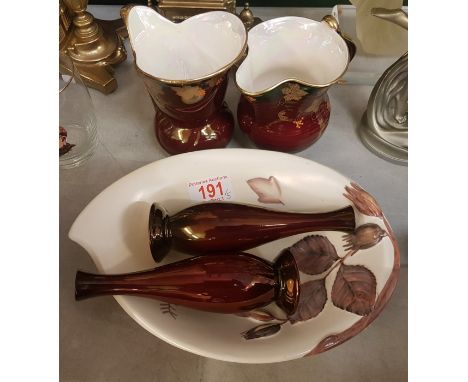 A Small Collection of Ceramic Items to include Carltonware Hazelnut &amp; Autumn Leaves Serving Bowl with two small Rouge Roy