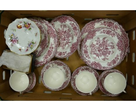 A Collection of Crown Ducal Bristol pattern Teaware to inlcude Teacups and Saucers, Bowls, Plates together with small Derby P