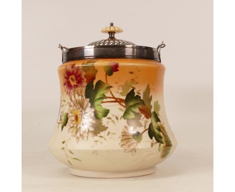 Carltonware Blushware Biscuit Barrel with metal lid and handle 
