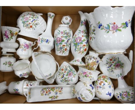 A Good Collection of Mostly Aynsley Cottage Garden Items to include Small Planter, Vases, Trinket Pot, Cups, Jugs etc. (1 Tra