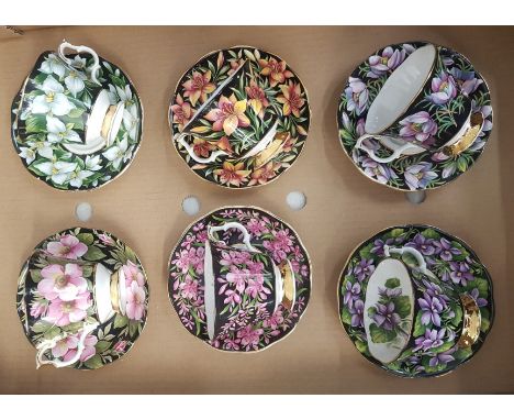 Royal Albert Provincial Flowers set of 6 cups and saucers (1 handle a/f).
