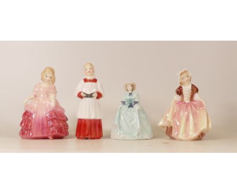 Four Ceramic Figures to include Dinky Do HN2120, Choir Boy HN2141, Rose HN1368 and Coalport Lady Figure Minuettes Natalie (4)