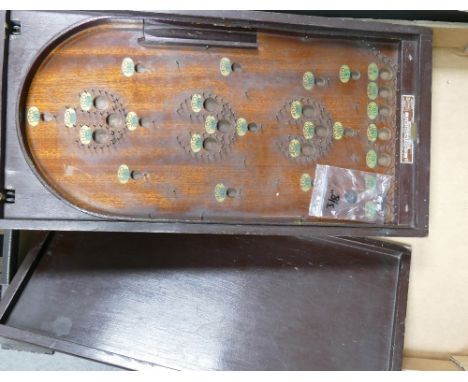 Early 20th Century Table Top Corinthian 20 Self Feeding Bagatelle Board, length of board 46.5cm 